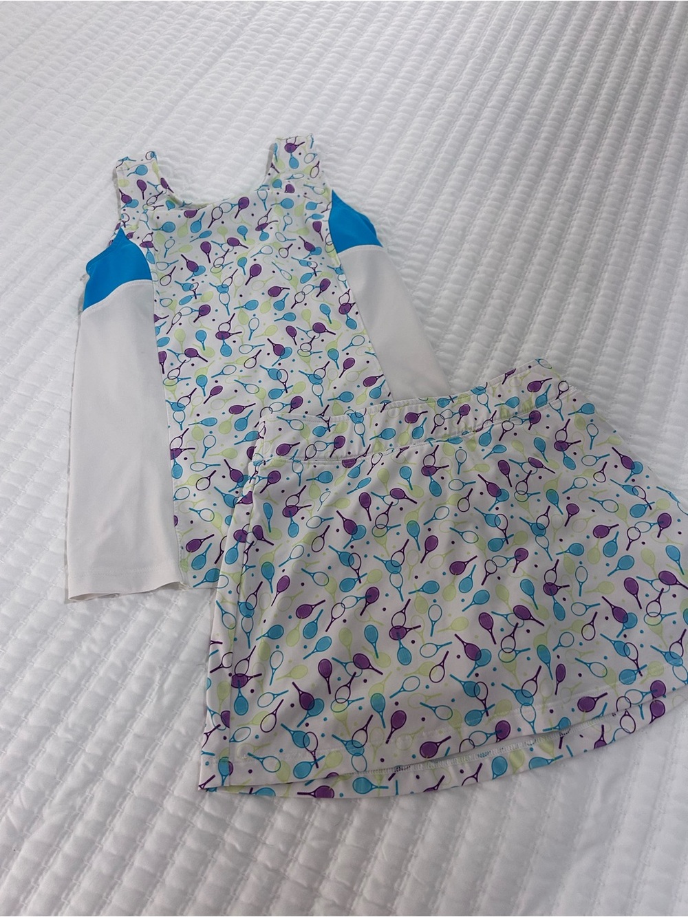 Prince White Teal 2 Piece Set with Purple and Teal Tennis Rackets Size 10-12